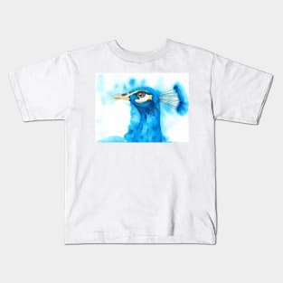 peacocks watercolor - bird painting Kids T-Shirt